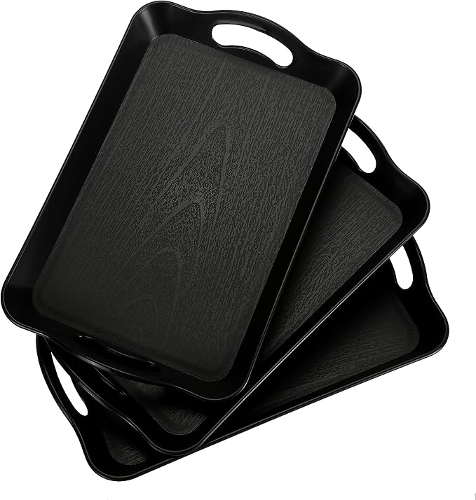Cedilis 3 Pack Black Serving Trays by Cedilis