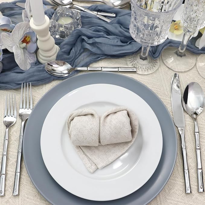 Silverware Set 40-Piece Bamboo Pattern Service - Image 7