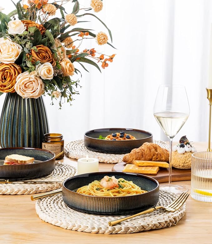 7.5" Ceramic Pasta Bowls Set of 4, Salad Bowls | Versatile Serving Bowls - Image 3