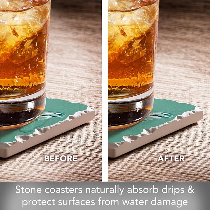 Thirstystone Butterfly Beauties 4 Pack Assorted Tumbled Tile Stone Coasters | - Image 4