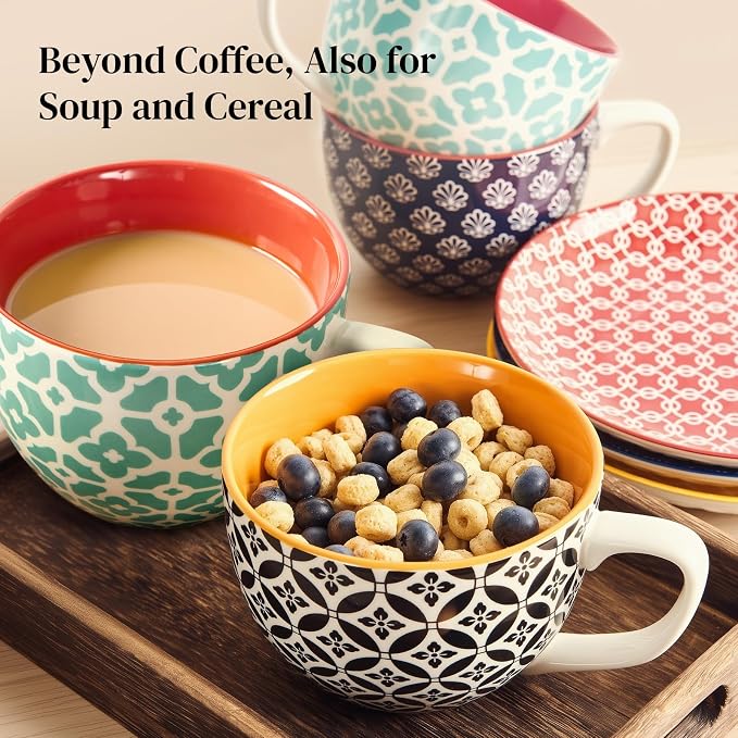 DOWAN 24 OZ Boho Mosaic Soup Mugs - Image 3