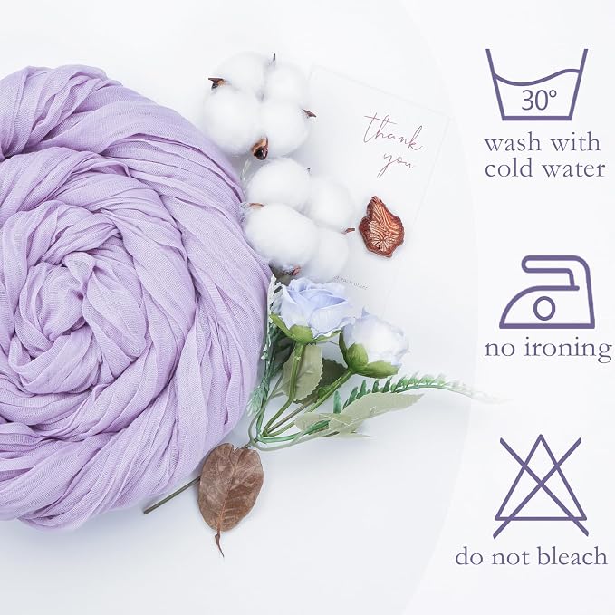 6 Pack Lilac Purple Cheesecloth Table Runner 35 x 120 Inch | Boho Gauze Cheese - Image 5