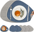 Faux Leather Placemats Set of 6, Dual Sided by Chitomars