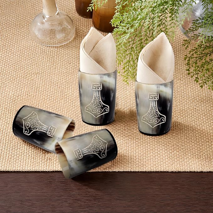 Handicrafts Home Viking Horn Shot Glasses Set of 12, Rustic Viking Drinkware - Image 7