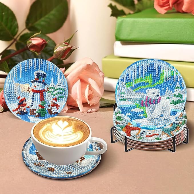 Benjenes 8PCS Diamond Art Coasters Kit - Image 4