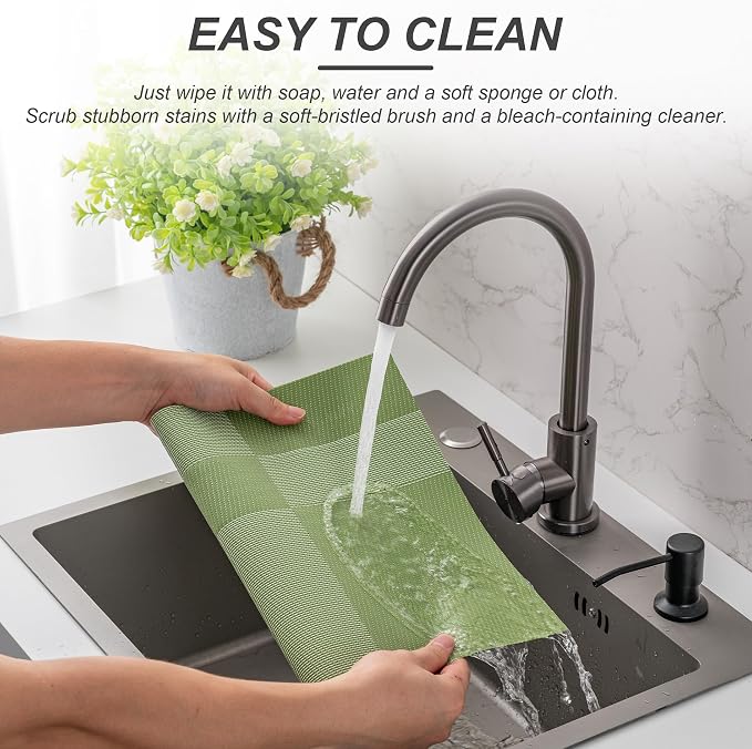 Placemats Set of 4 Washable Indoor | Outdoor Vinyl Place Mats - Image 3