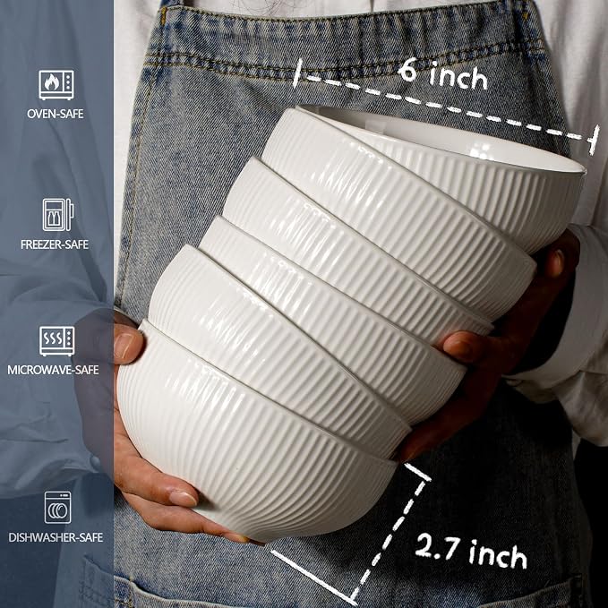 Cereal Bowls 26 OZ, Ceramic Soup Bowls - Image 3