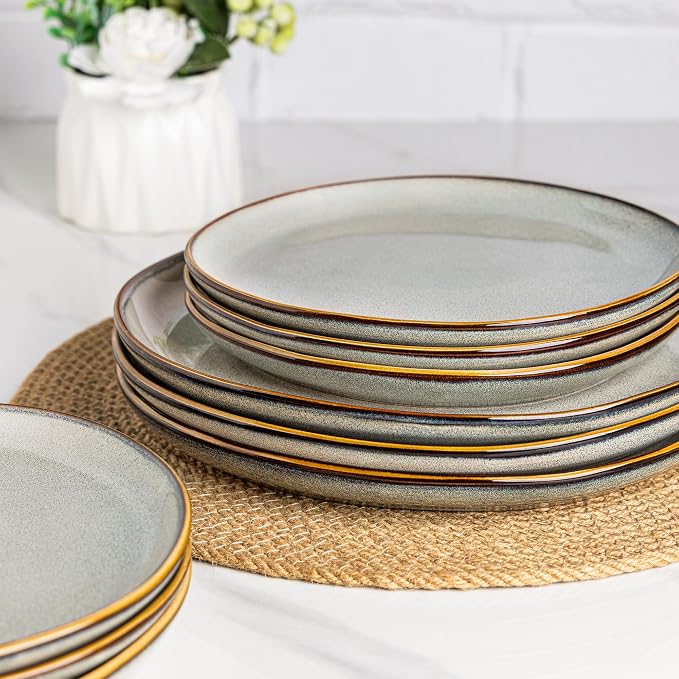 AmorArc Ceramic Dinner Plates Set of 6, 10.5 Inch Stoneware Plates Set | - Image 6