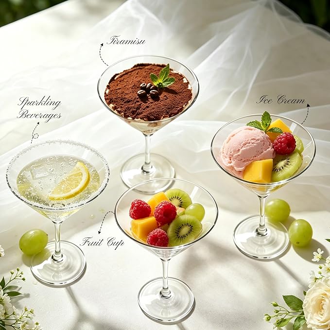 Plastic Martini Glasses Set of 24, 9 oz Clear Cocktail Cups | Unbreakable - Image 3