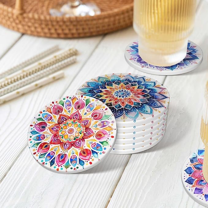 Boho Coasters Set of 6, Coasters - Image 8