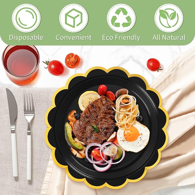 50 Pcs Black Paper Plates - Image 4