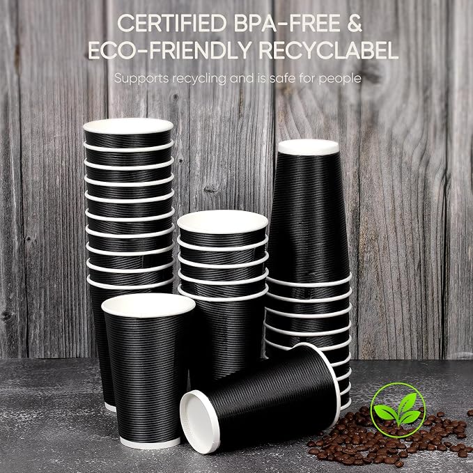 100 Pack 16 oz Disposable Coffee Cups - Image 5