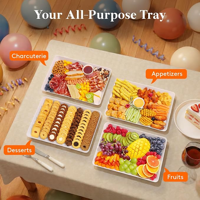 Lifewit 16" x 12" Extra Large Plastic Serving Trays - Image 5