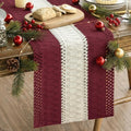 Artoid Mode Red Farmhouse Woven Table Runner 12x36 Inch | Holiday Rustic by ArtoidMode