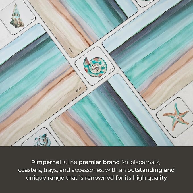 Pimpernel Coastal Shore Coasters, Cork-Backed Drink Mats - Image 4
