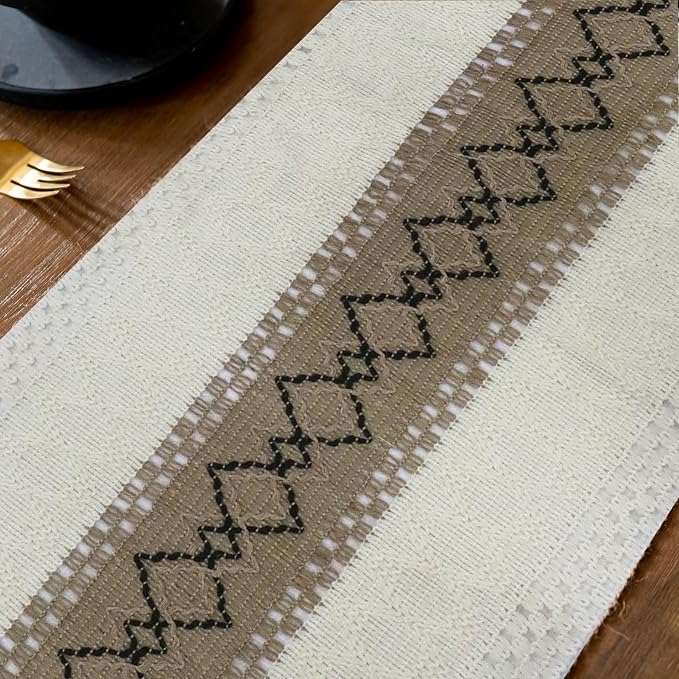 EMMTEEY Macrame Table Runner Boho Style 108 Inches Long, Scratch & Heat - Image 4