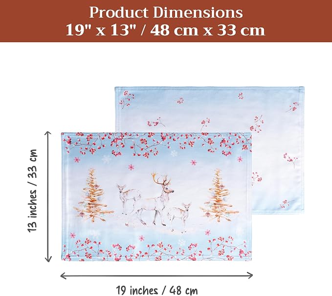 Maison d' Hermine Placemats Set of 4 Reusable 100% Cotton | Cloth Place Mats - Image 7