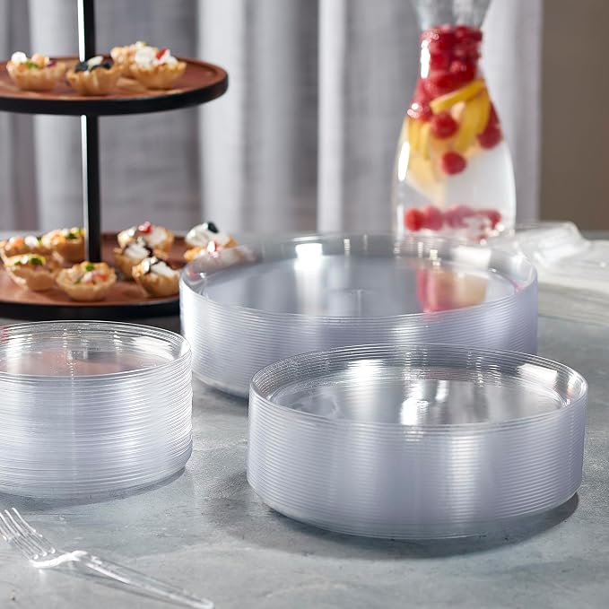 PLASTICPRO Plastic Party Plates Edge Collection Premium heavyweight Elegant - Image 4