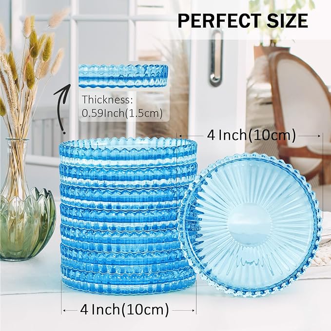 Modern Clear Glass Coasters Set of 8, Cute Coasters Table Mats - Image 2
