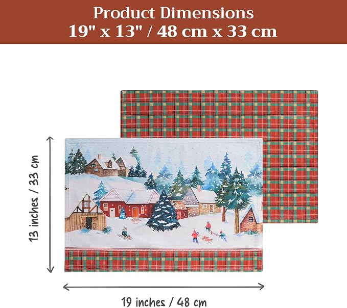 Maison d' Hermine Placemats Set of 4 Reusable 100% Cotton | Cloth Place Mats - Image 7