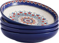 Bico Boho Totem Pasta Bowls, 35oz Salad Bowl Set of 4, Large Ceramic Serving by Bico