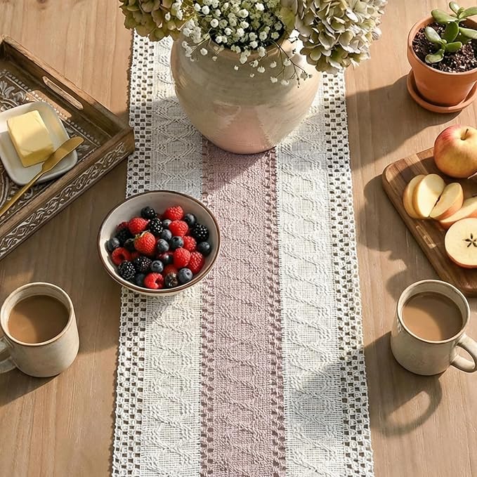 Artoid Mode Pink Farmhouse Rustic Table Runner 12x72 Inch | Seasonal Holiday - Image 8
