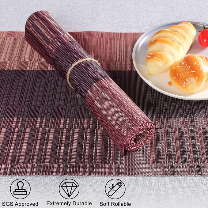 Table Runner 53 Inches Long, Vinyl Woven Farmhouse Table Runners | Washable - Image 2