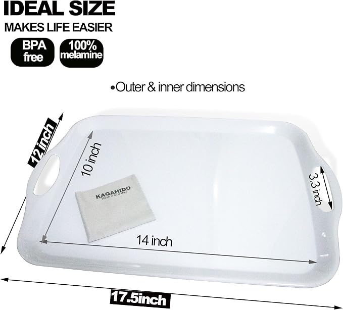 KAQAHIDO Large Melamine Serving Trays - Image 2