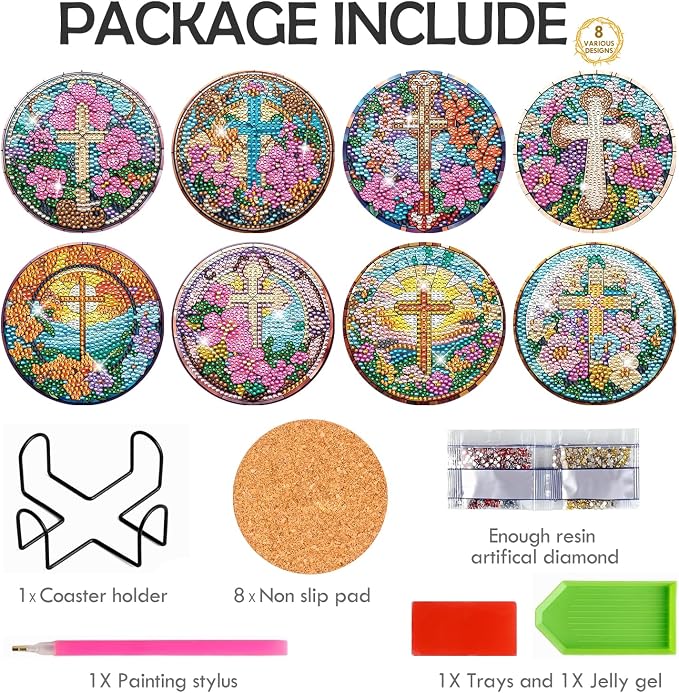 Cross Diamond Art Coasters - Image 4