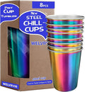 20oz 8PCS Stainless Steel Pint Cups, Reusable metal Cups, Drinking | Pint by Unknown