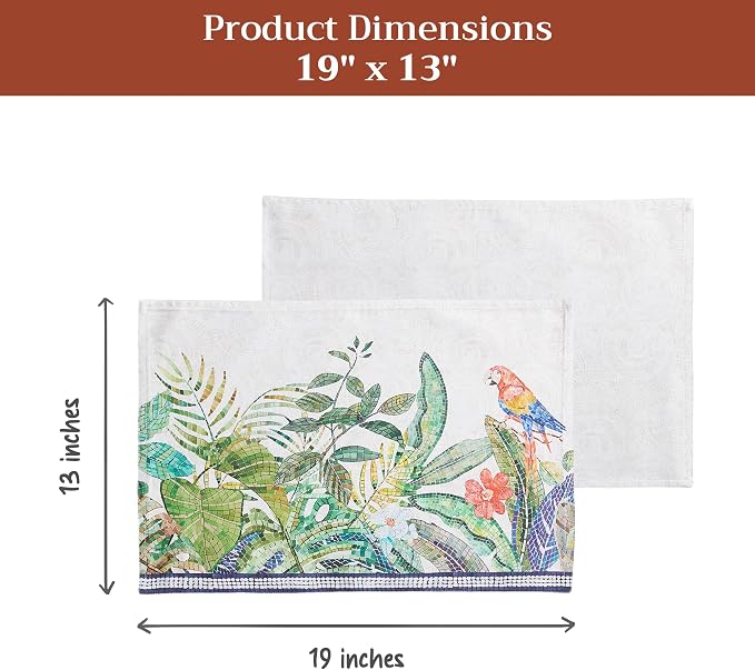 Maison d' Hermine Placemats Set of 4 Reusable 100% Combed Cotton | Cloth Place - Image 5