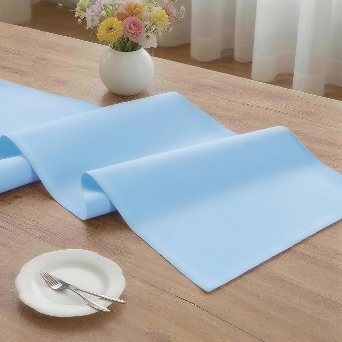 MEANMOY Baby Blue Table Runner 48 Inches Long Waterproof Table Runners | - Image 3