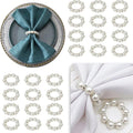 100 Pcs Silver Disposable Napkin Rings Imitation Pearl Ring Napkin Holder by Unknown