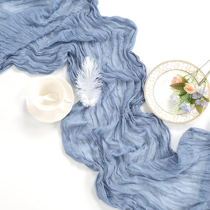 12 Pack Dusty Blue Cheesecloth Table Runner 35 x 120 Inch | Boho Gauze Cheese - Image 6