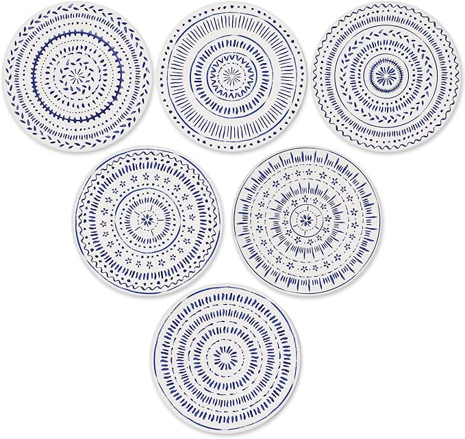 AD Set of 6 Coasters for Drinks Absorbing Round Ceramic Stone Coaster - Image 2