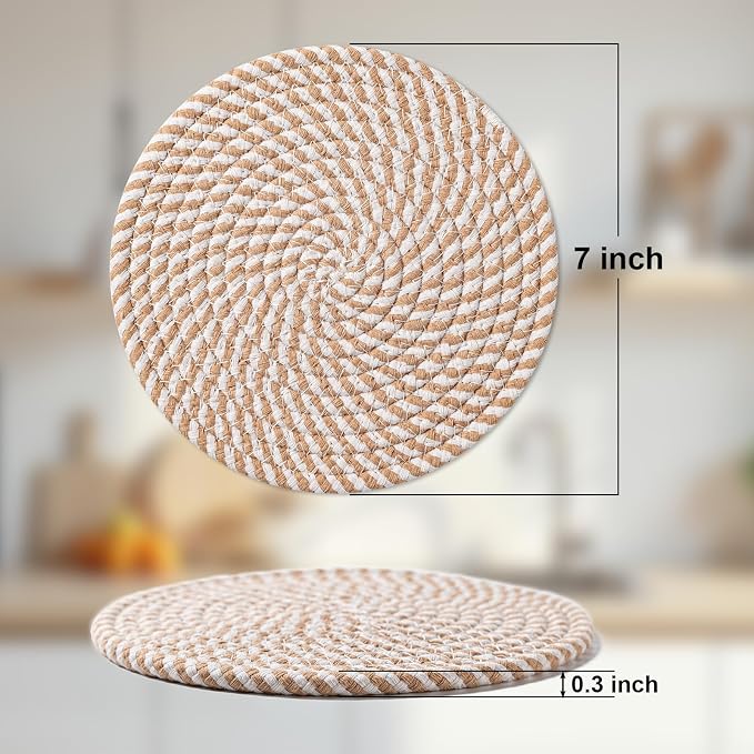 7 Inch Trivets for Hot Dishes, Pot Holders for Kitchen, Hot Pads, Coasters | 5 - Image 2