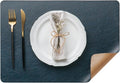 Placemats Set of 4, DOLOPL Reversible Dual-Color Faux Leather Place Mats by DOLOPLOfficial