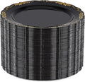 DaYammi 60PCS Black and Gold Plastic Plates, Heavy Duty Black and Gold by DaYammiwillaccompanyyou