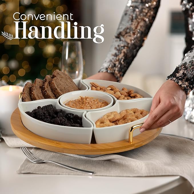 Chip and Dip Serving Set, 13.5" Serving Platters and Trays, Appetizer Serving - Image 7