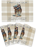 Funny Owl Placemats Set of 4, Cute Buffalo Plaid Table Mats, Heat Resistant by Unknown
