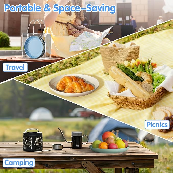 Quatish 10 PCS Unbreakable Reusable Plastic Plates, 8 inch Dishwasher & - Image 9