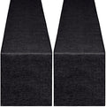 Black Burlap Table Runners 2 Packs 13x108 Inch Rustic Boho Table Runner | by B-COOL