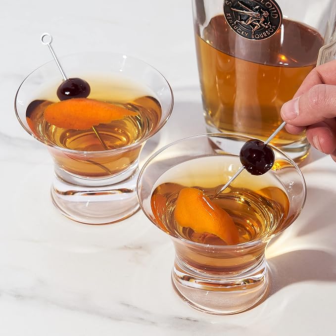 Viski Heavy Base Stemless Manhattan Glasses Set of 2 - Image 5