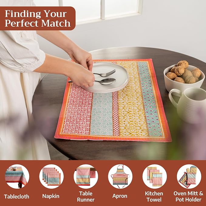 Maison d' Hermine Placemats Set of 4 Reusable 100% Cotton | Cloth Place Mats - Image 4