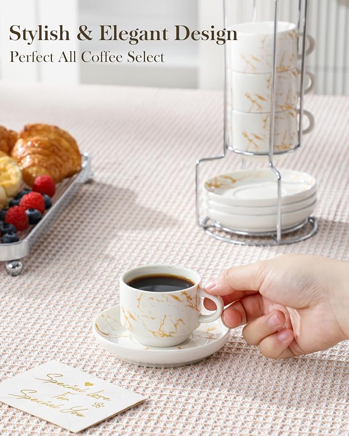 MALACASA 2.5 OZ Porcelain Espresso Cups - Image 5