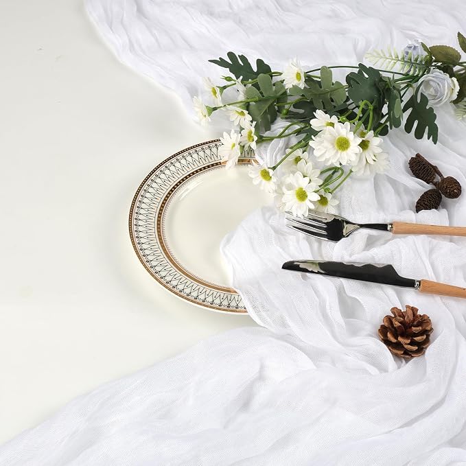 12 Pack White Cheesecloth Table Runner 17 x 108 Inch | Boho Gauze Cheese Cloth - Image 6