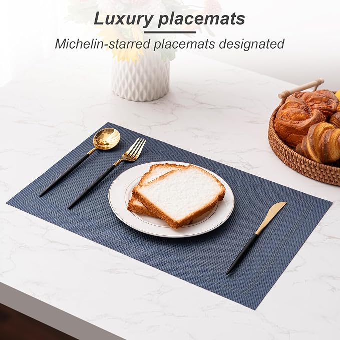 Placemats Set of 6 Washable Indoor | Outdoor Vinyl Place Mats - Image 5