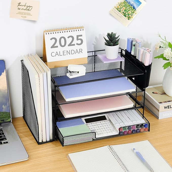 Desk Organizer, 4-Tier Desktop File Organizer - Image 4