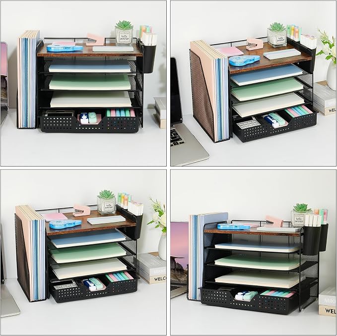 Desk Organizer, 5-Tier Desktop File Organizer - Image 4