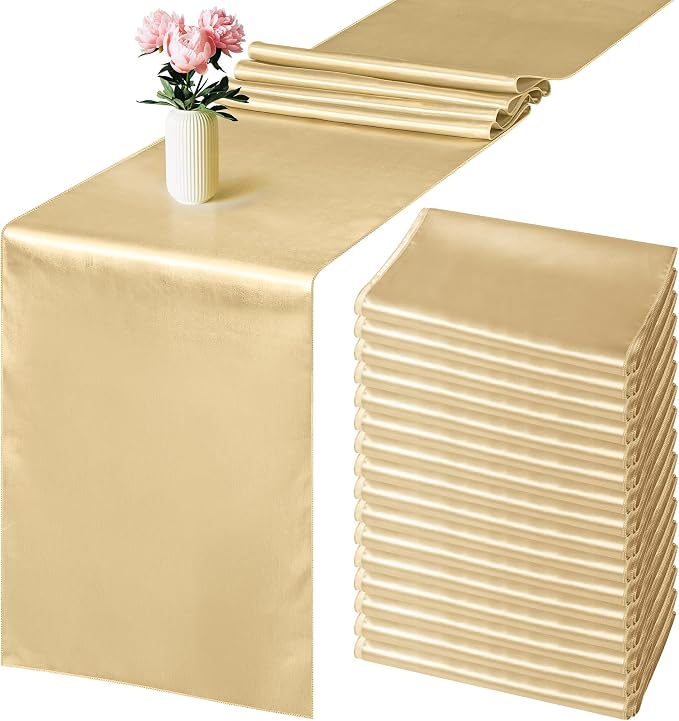 Aneco 4 Pack Satin Table Runner 12 x 108Inch Long Bright Silk and Smooth Fabric by Aneco